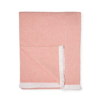 Pled din amestec de bumbac euromant summer linen, 140 x 180 cm, portocaliu