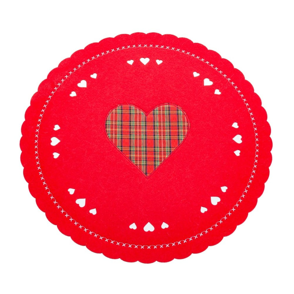 Suport pentru farfurii din material textil ø 30 cm Christmas Heart – Casa Selección