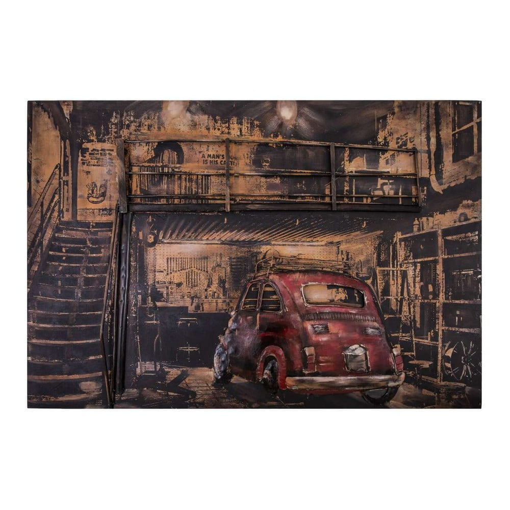 Placă decorativă din metal Antic Line Garage Voiture Rouge, 120 x 80 cm Antic Line pret redus