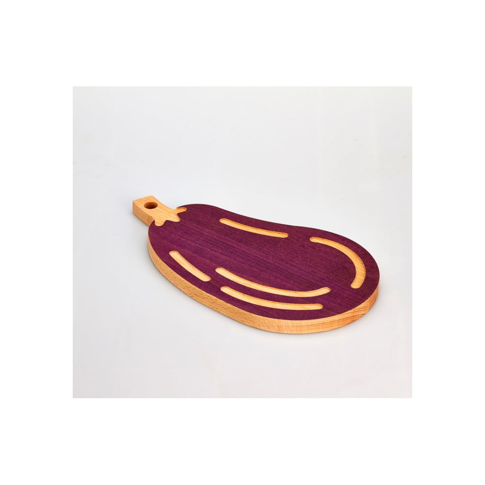 Tocător din lemn de fag Bisetti Eggplant, 20 x 36 cm