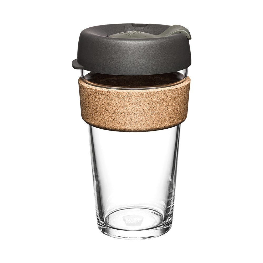 Cană de voiaj neagră/maro 454 ml Brew Cork Nitro L – KeepCup