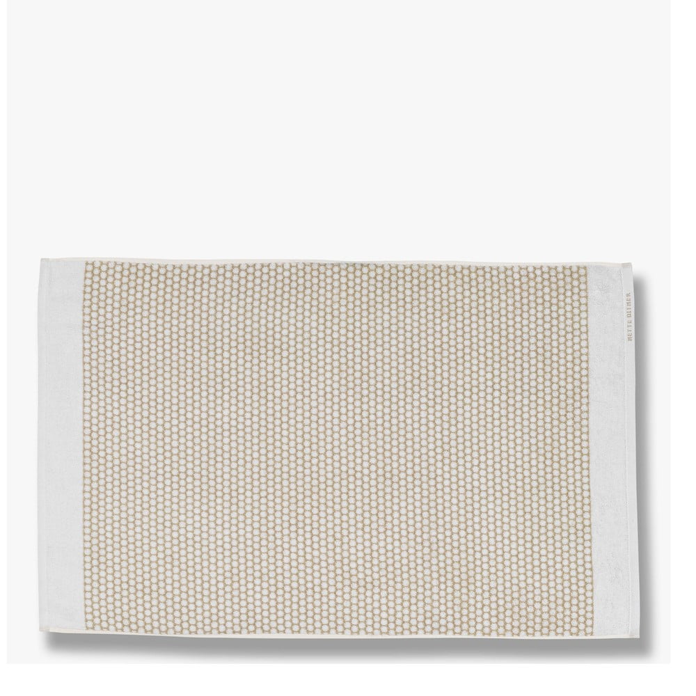  Covoraș de baie alb/bej din material textil 50x80 cm Grid – Mette Ditmer Denmark 