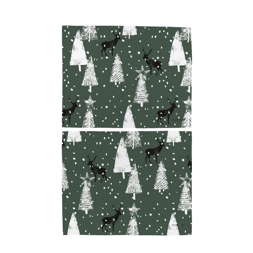 Suport pentru farfurii 2 buc. din material textil 35x45 cm cu model de Crăciun – Butter Kings