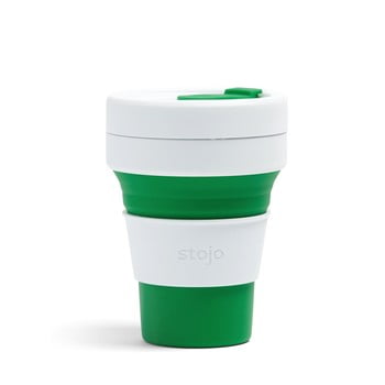 Cană pliabilă Stojo Pocket Cup, 355 ml, verde - alb bonami.ro