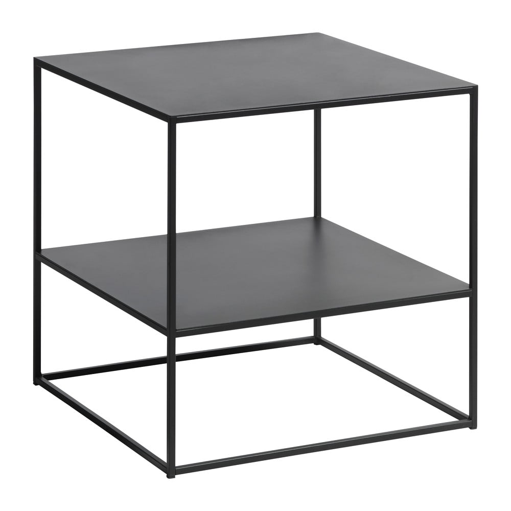 Măsuță de cafea neagră din metal 50x50 cm Pebble – Unique Furniture