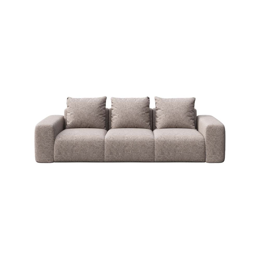Canapea gri cu tapițerie din stofă bouclé 287 cm Feiro – MESONICA