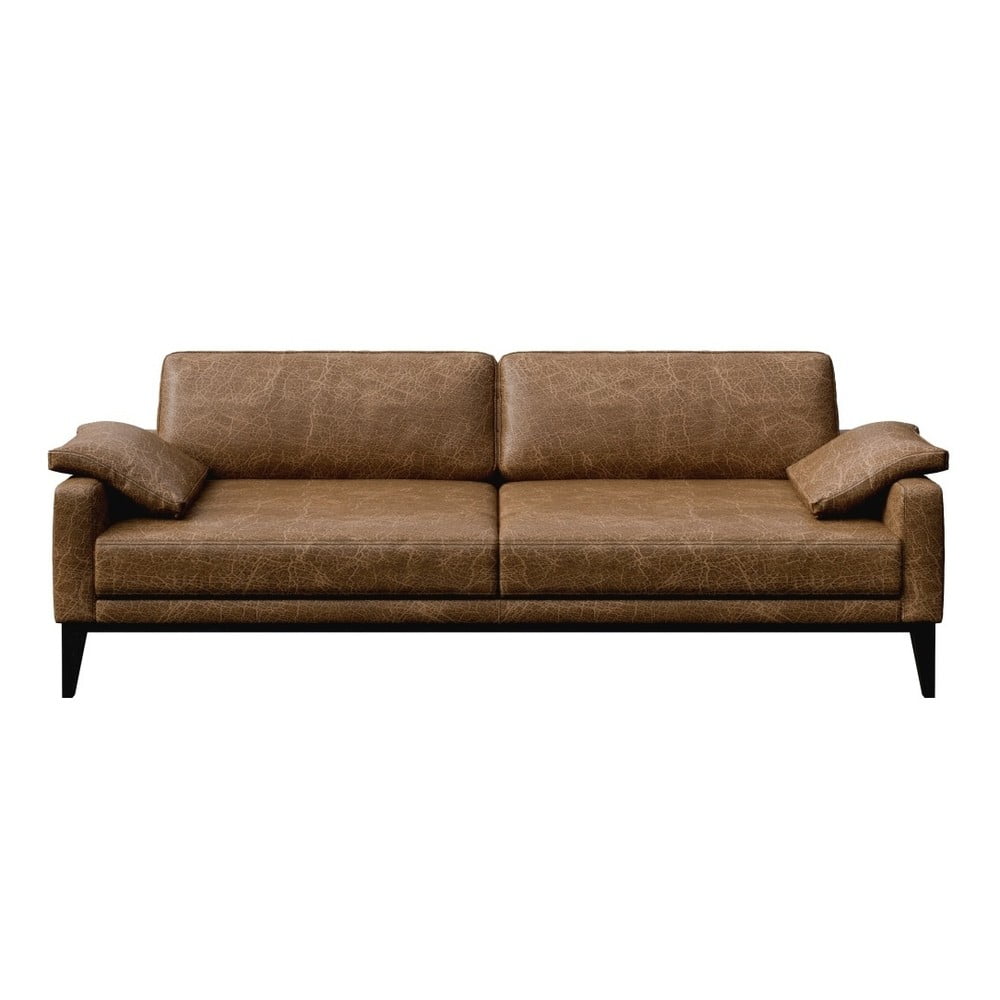 Canapea din piele MESONICA Musso, maro, 211 cm bonami.ro imagine 2022 1-1.ro