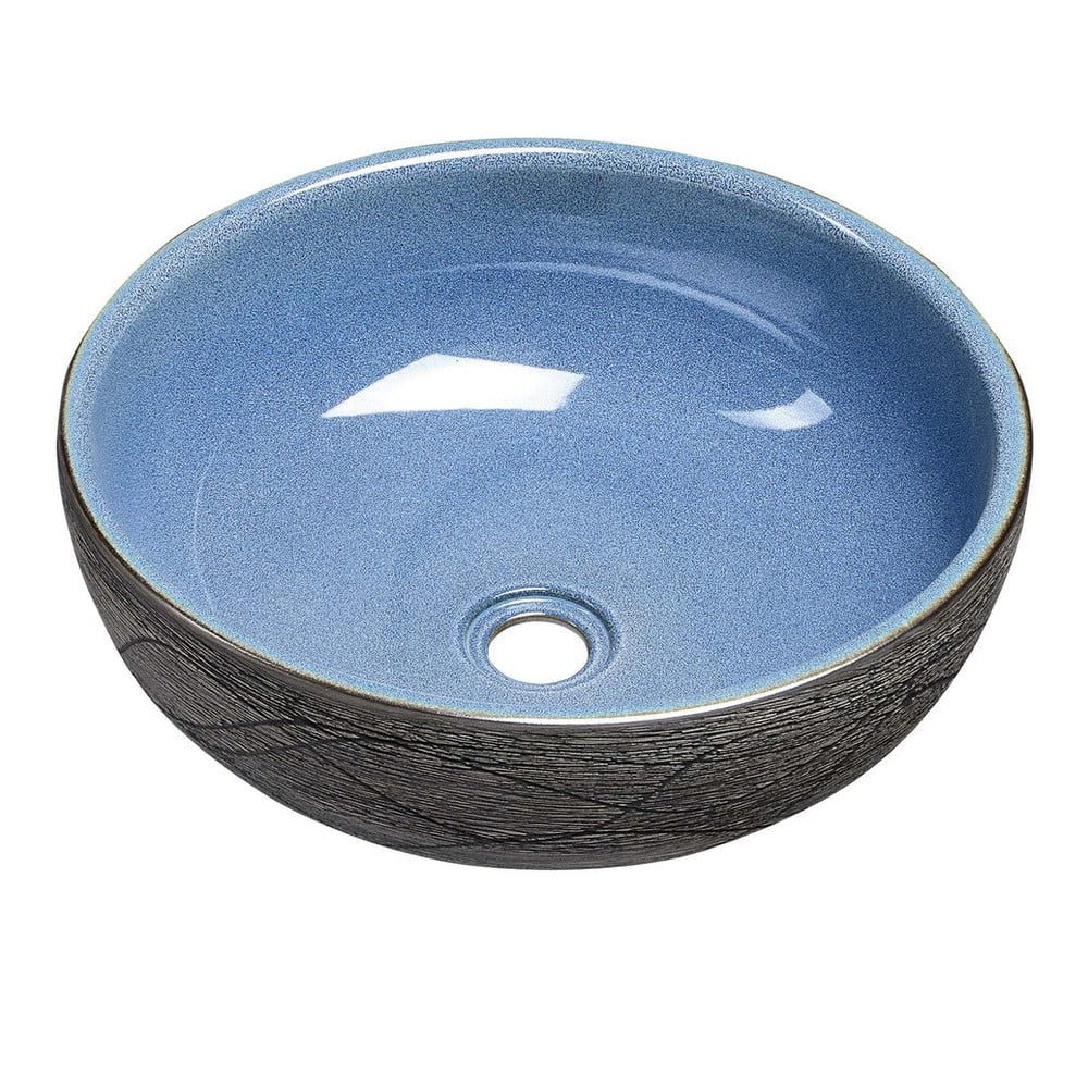 Chiuvetă albastră/gri rotundă din ceramică ø 41 cm Priori – Sapho