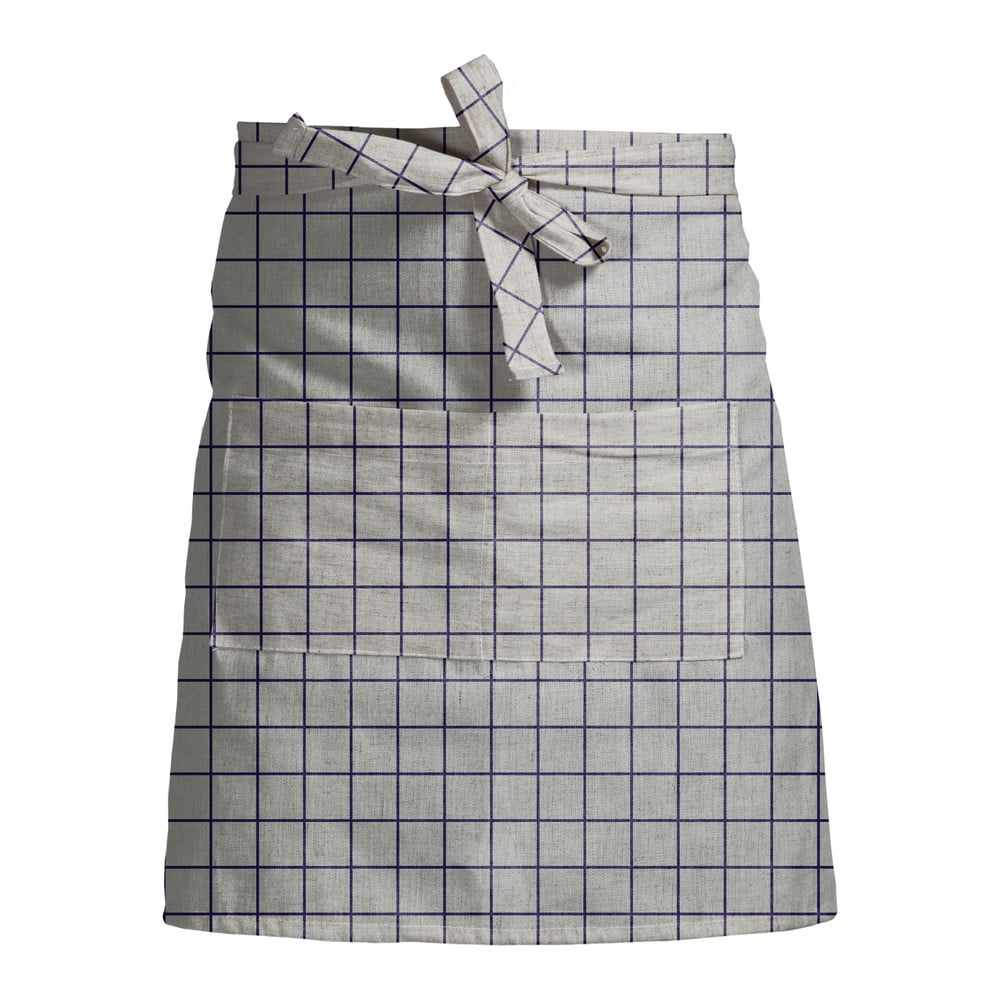 Șorț de bucătărie Linen Couture Delantal Simple Squares, gri