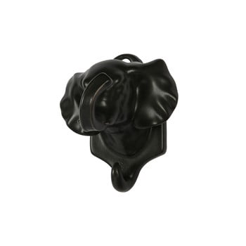 Decorațiune suspendată din porțelan woood nona elephant, negru