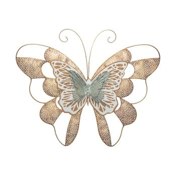 Decorațiune suspendată metalică Mauro Ferretti Butterfly Wood A, 59,5 x 45,5 cm