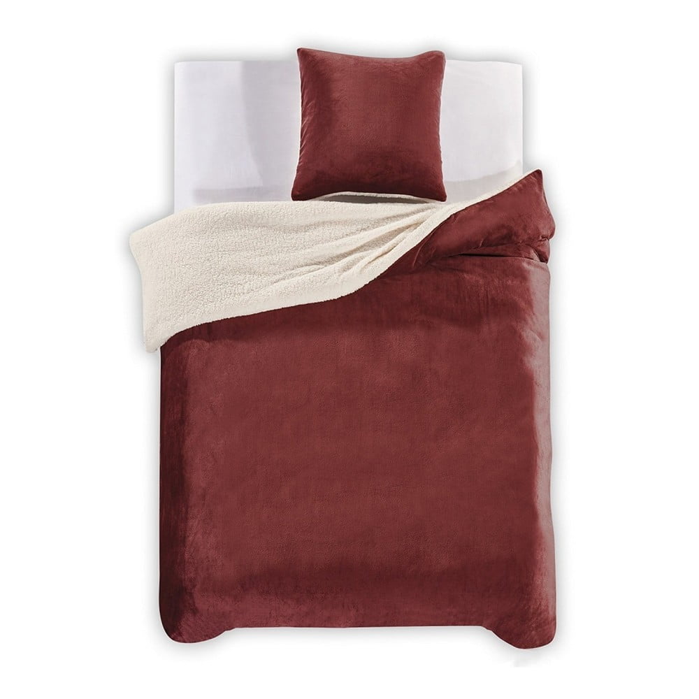 Lenjerie de pat roșie din microfibră pentru pat dublu 200×200 cm Teddy – AmeliaHome 200x200 imagine noua somnexpo.ro