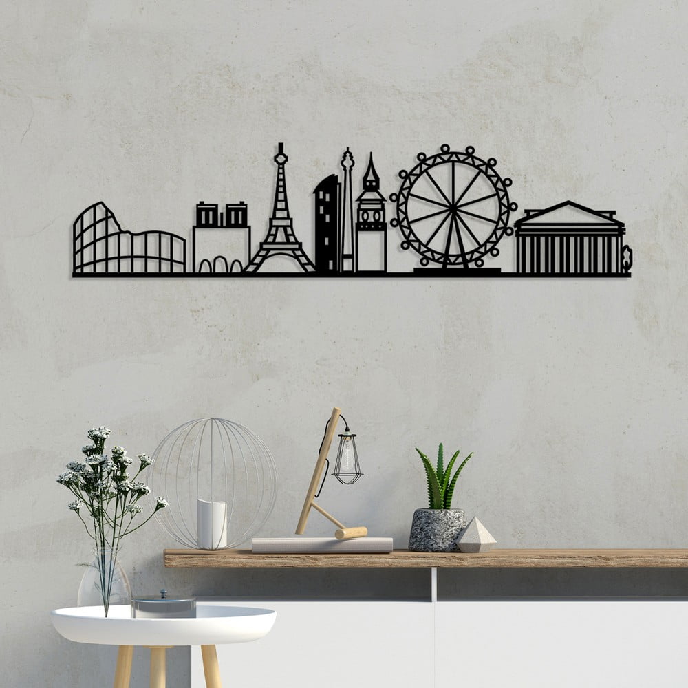  Decorațiune de perete din metal 120x29 cm Cities – Wallity 