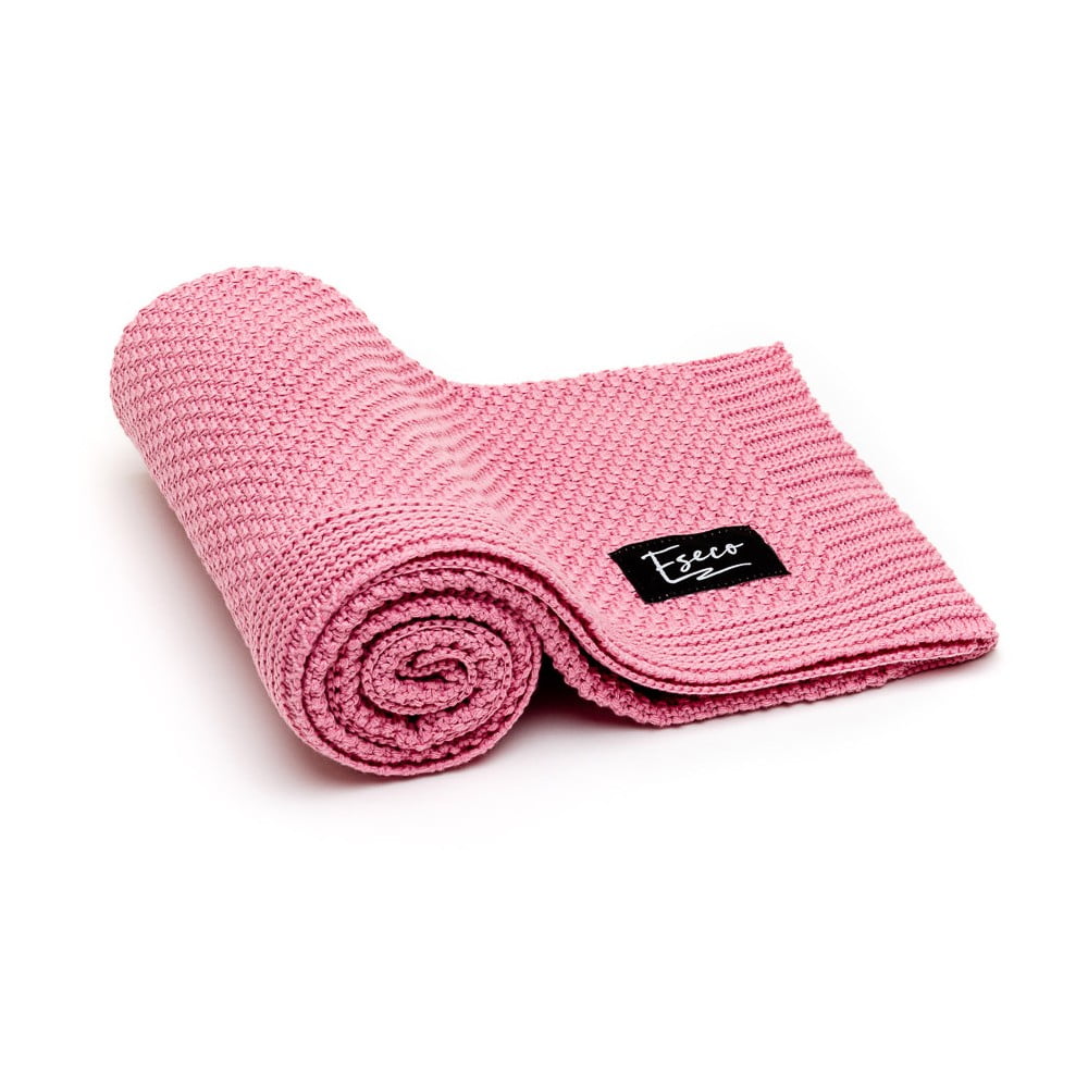 Pătură tricotată pentru copii ESECO, 80 x 100 cm, roz 100 imagine noua somnexpo.ro