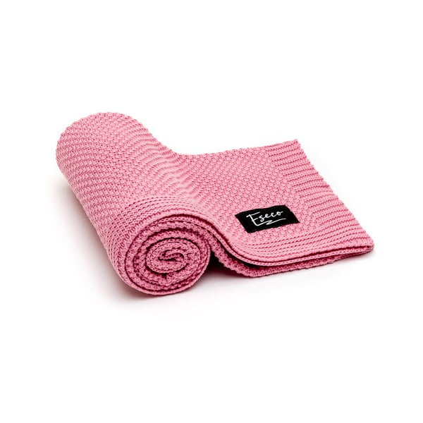 Pătură tricotată pentru copii ESECO, 80 x 100 cm, roz