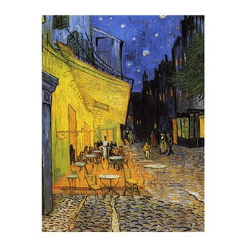 Reproducere pe pânză după vincent van gogh - cafe terrace, 40 x 30 cm