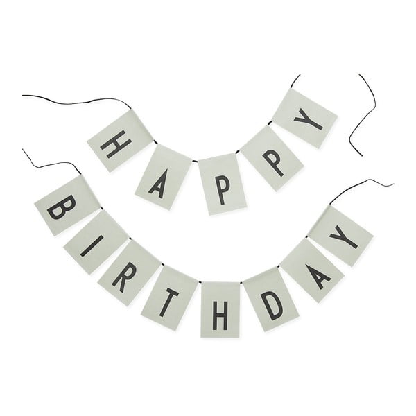 Ghirlandă decorativă Design Letters Happy Birthday, verde deschis