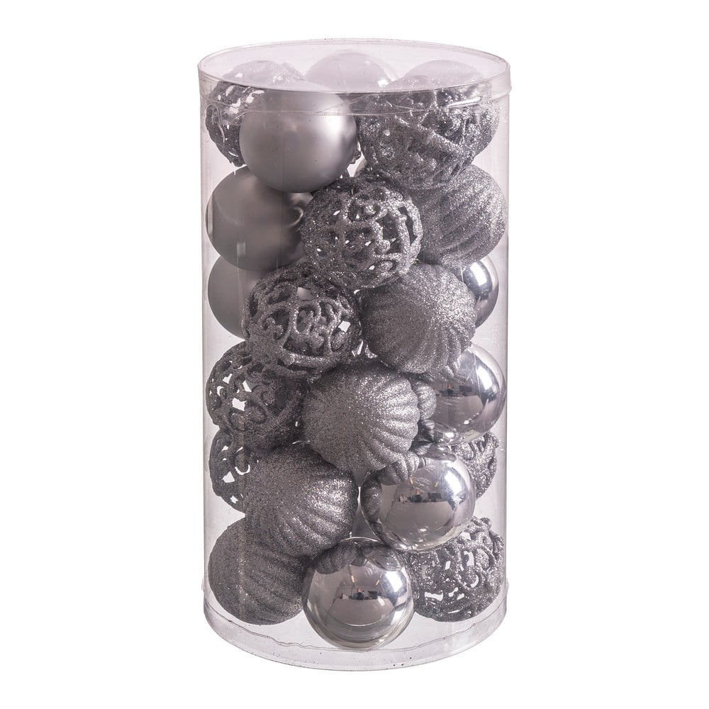 Set 30 globuri de Crăciun Unimasa Mixto, ø 5 cm, argintiu argintiu pret redus