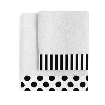 Set 2 prosoape din bumbac blanc dot