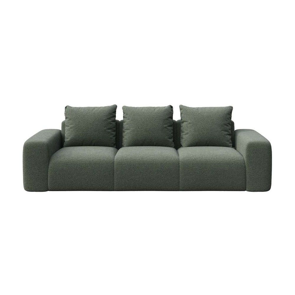 Canapea verde cu tapițerie din țesătură bouclé 287 cm Monce – Rodier