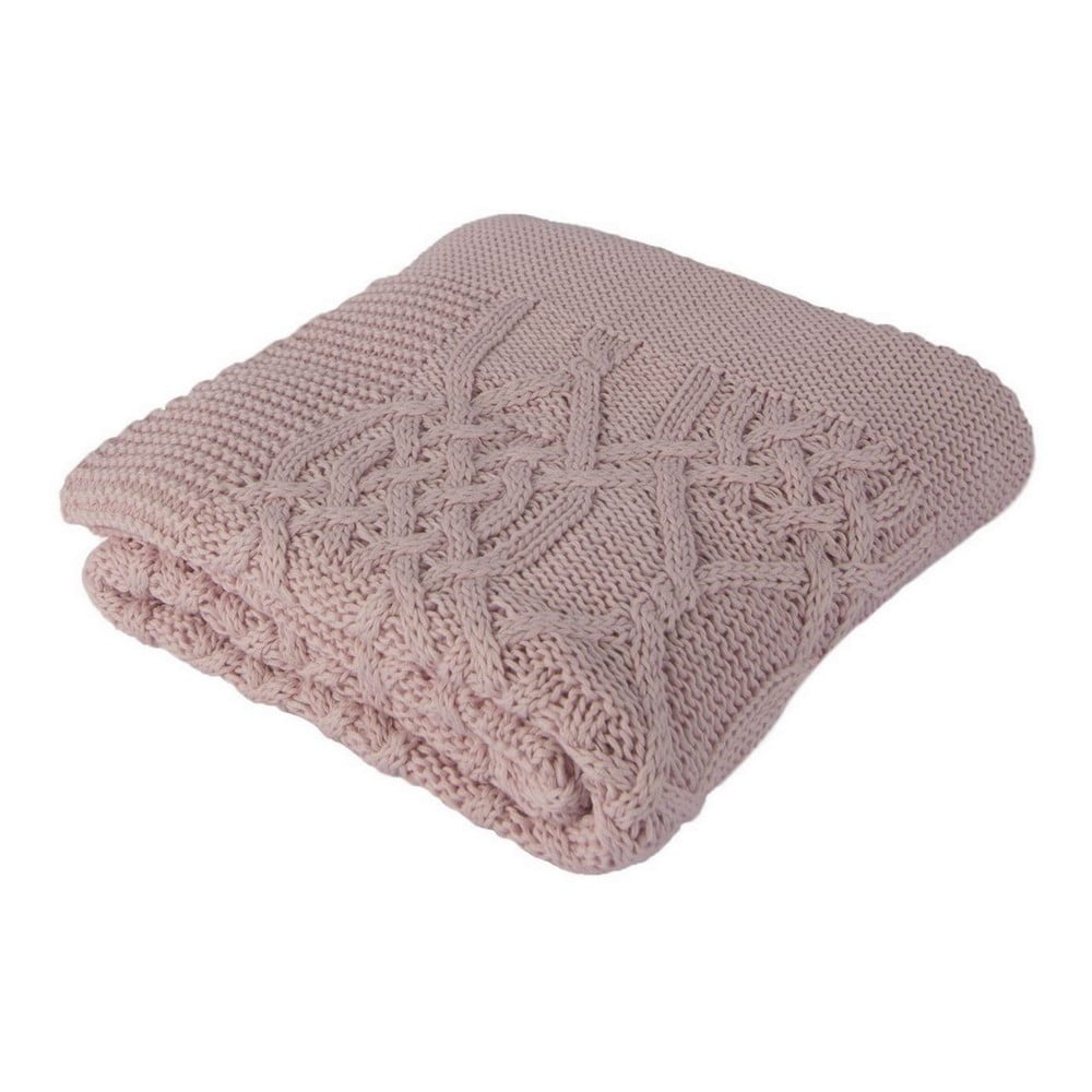 Pătură din bumbac pentru copii Homemania Decor Louise, 90 x 90 cm, roz bonami.ro pret redus