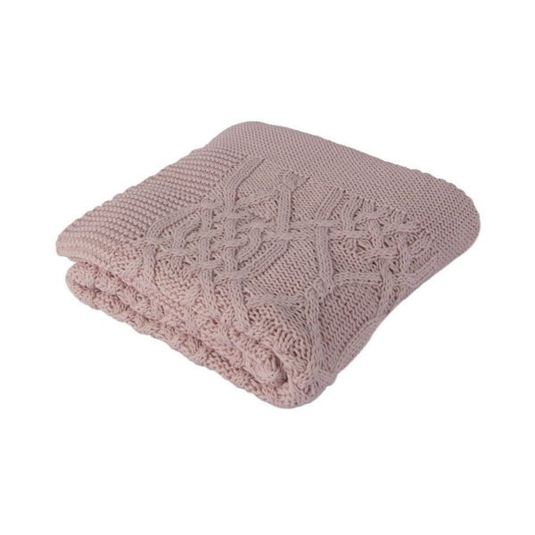 Pătură din bumbac pentru copii Homemania Decor Louise, 90 x 90 cm, roz