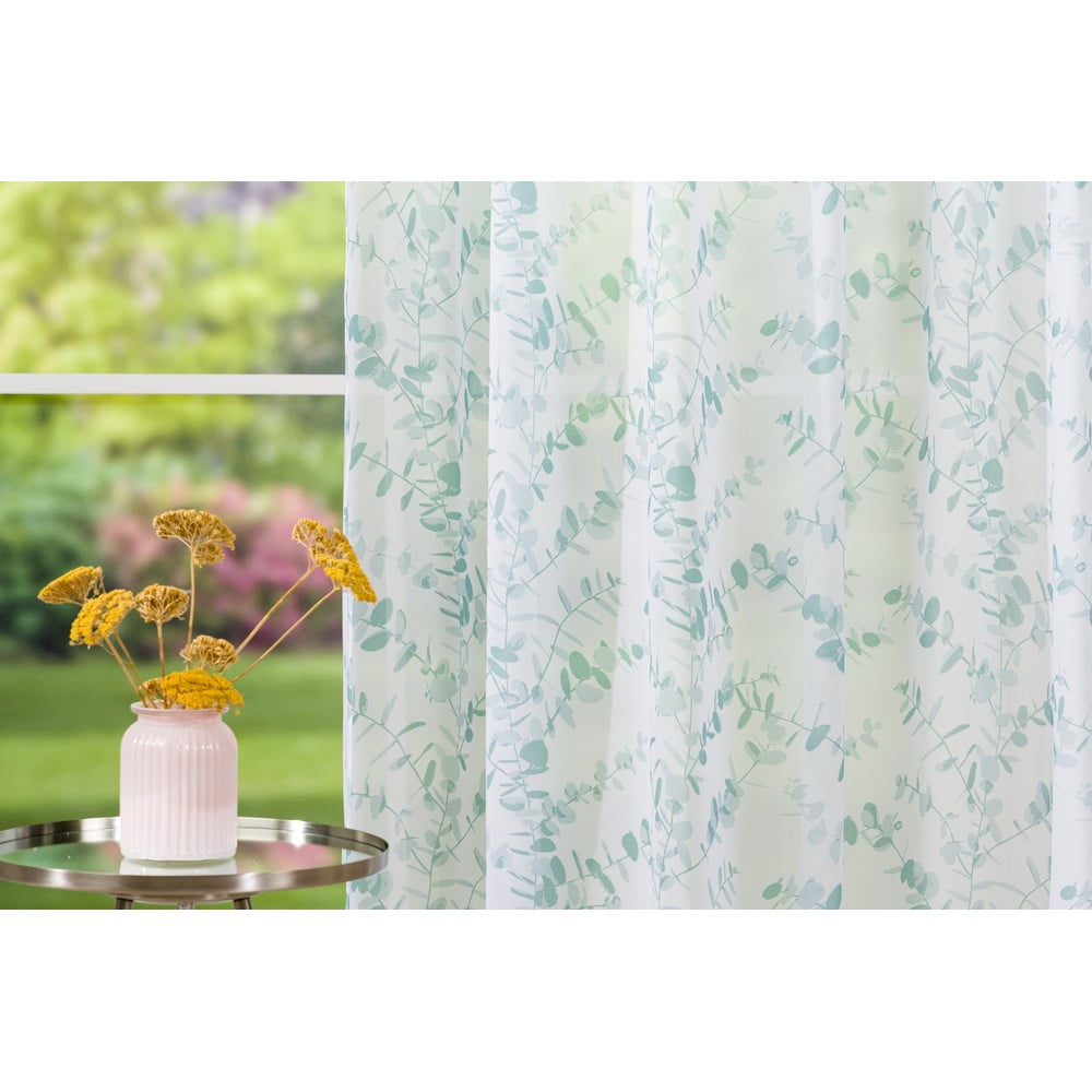 Perdea alb-verde mentă 300x260 cm Luiza – Mendola Fabrics