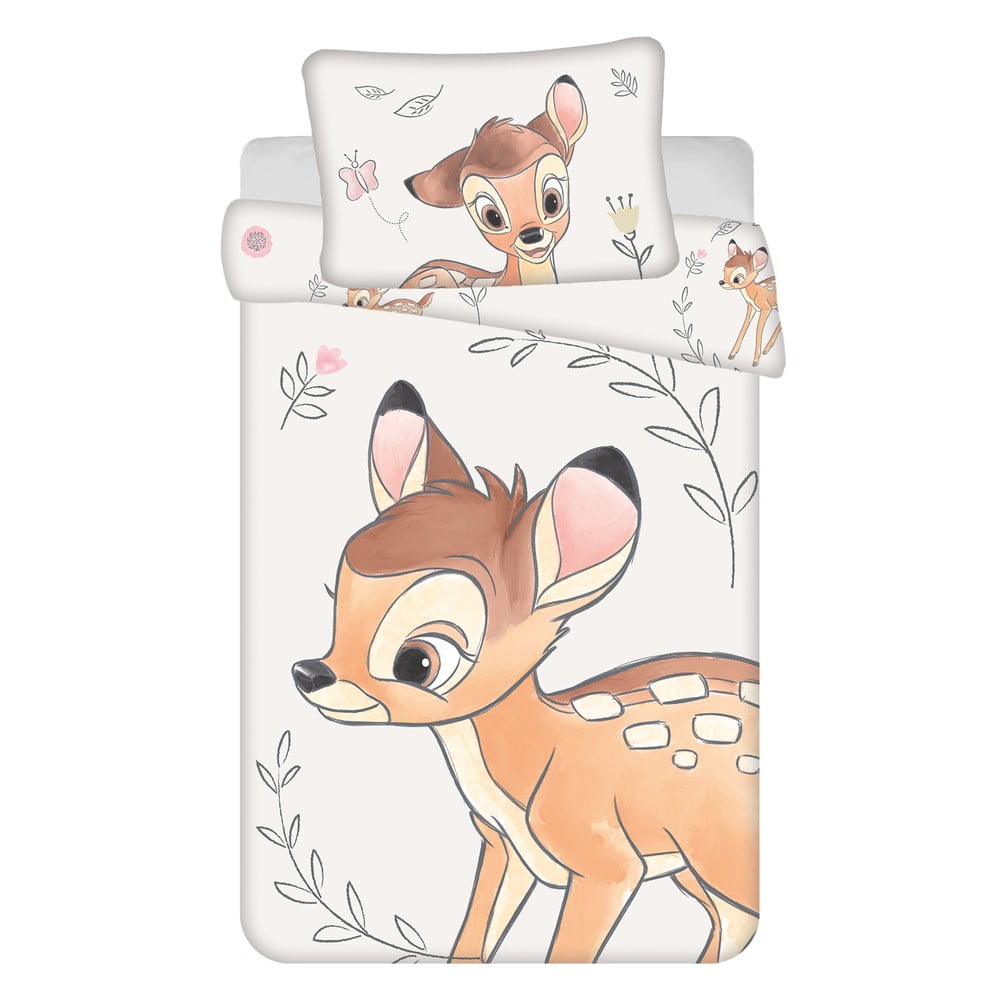 Lenjerie de pat pentru copii din bumbac pentru pătuț 100x135 cm Bambi 