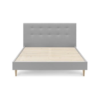 Pat dublu bobochic paris rory light, 160 x 200 cm, gri deschis