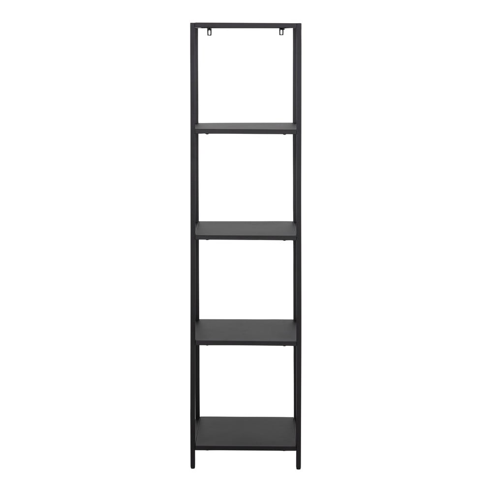 Bibliotecă metalică cu 4 rafturi Actona Newcastle, lățime 35 cm, negru