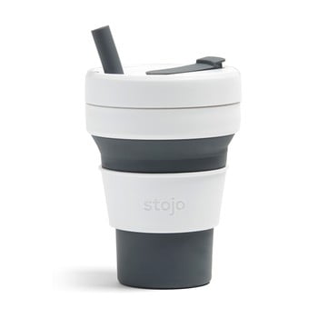 Cană pliabilă stojo biggie slate, 470 ml, alb - gri