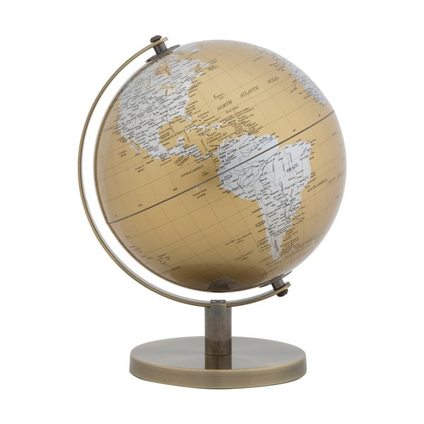 Decorațiune pentru masă Mauro Ferretti Globe, înălțime 28 cm, auriu-argintiu