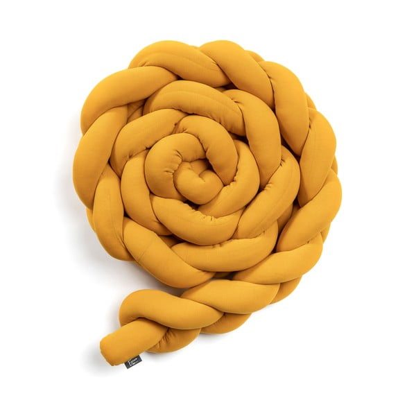 Apărătoare tricotată din bumbac pentru pătuț ESECO, lungime 220 cm, galben muștar