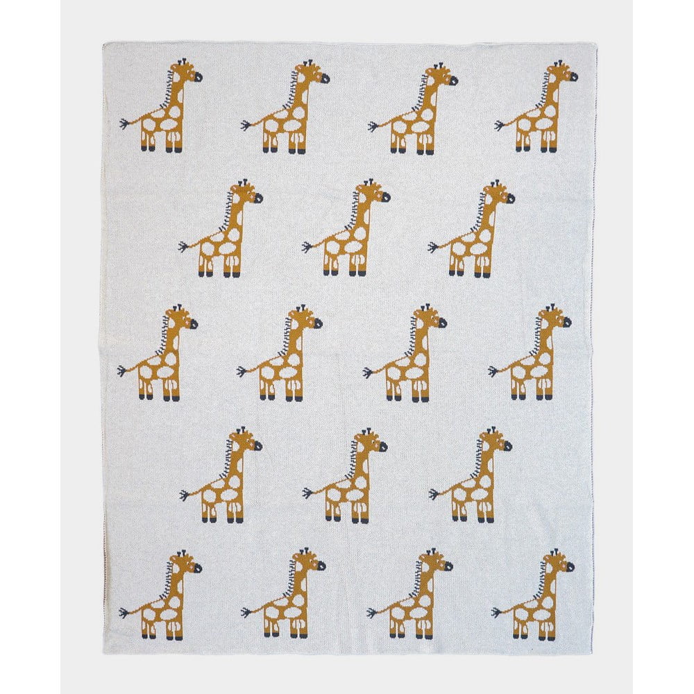 Poza Patura pentru copii bej din bumbac 100x80 cm Giraffe - Rocket Baby