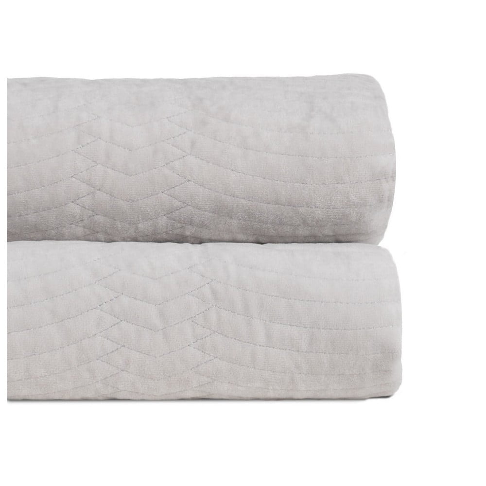 Cuvertură crem matlasată din catifea 230x260 cm – Ixia