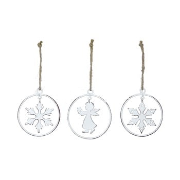 Set 3 decorațiuni suspendate pentru bradul de crăciun ego dekor stars angel