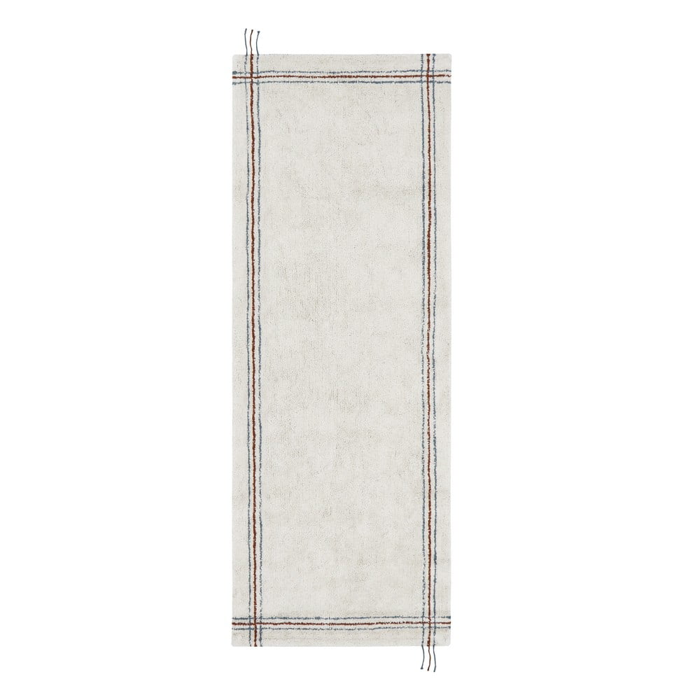 Covor tip traversă crem lavabil/țesut manual din bumbac 80x230 cm Cuisine Natural – Lorena Canals