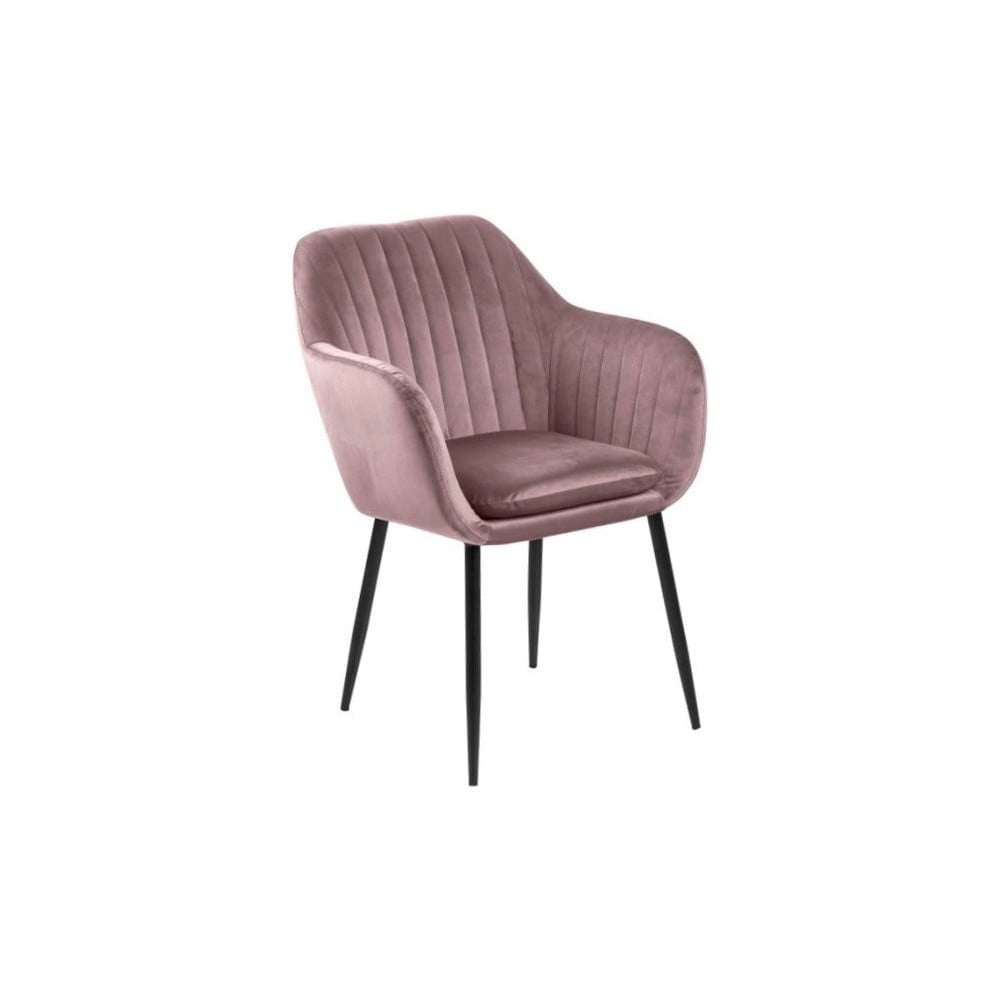 Scaun de dining cu bază metalică loomi.design Emilia, roz Bonami Essentials