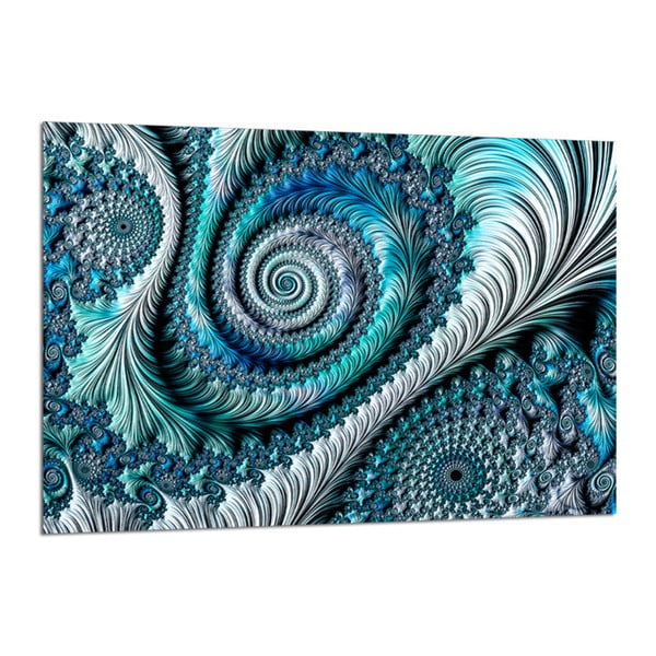 Tablou Styler Glasspik Fractal Blue, 80 x 120 cm