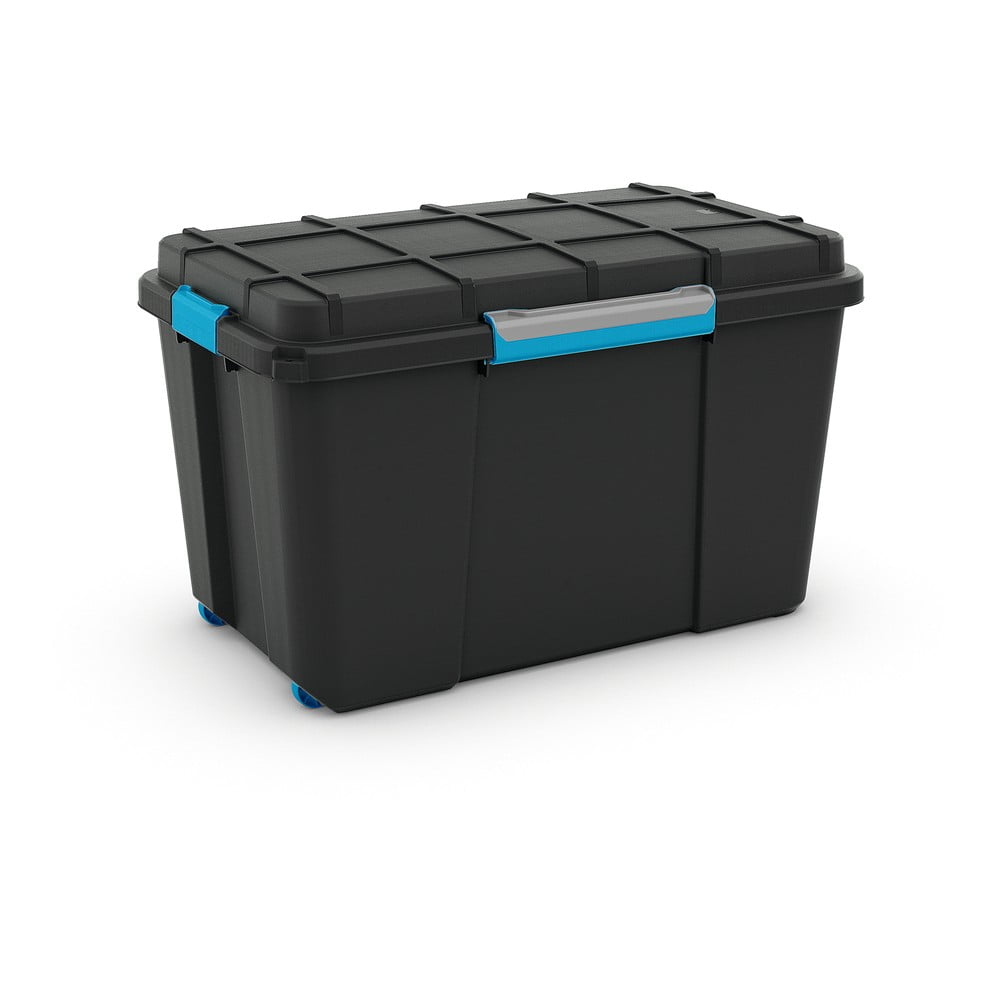 Cutie de depozitare neagră din plastic cu capac 73,5x44,5x46 cm Scuba Box – KIS