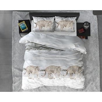Lenjerie din flanelă pentru pat de o persoană sleeptime winter tiger, 140 x 220 cm