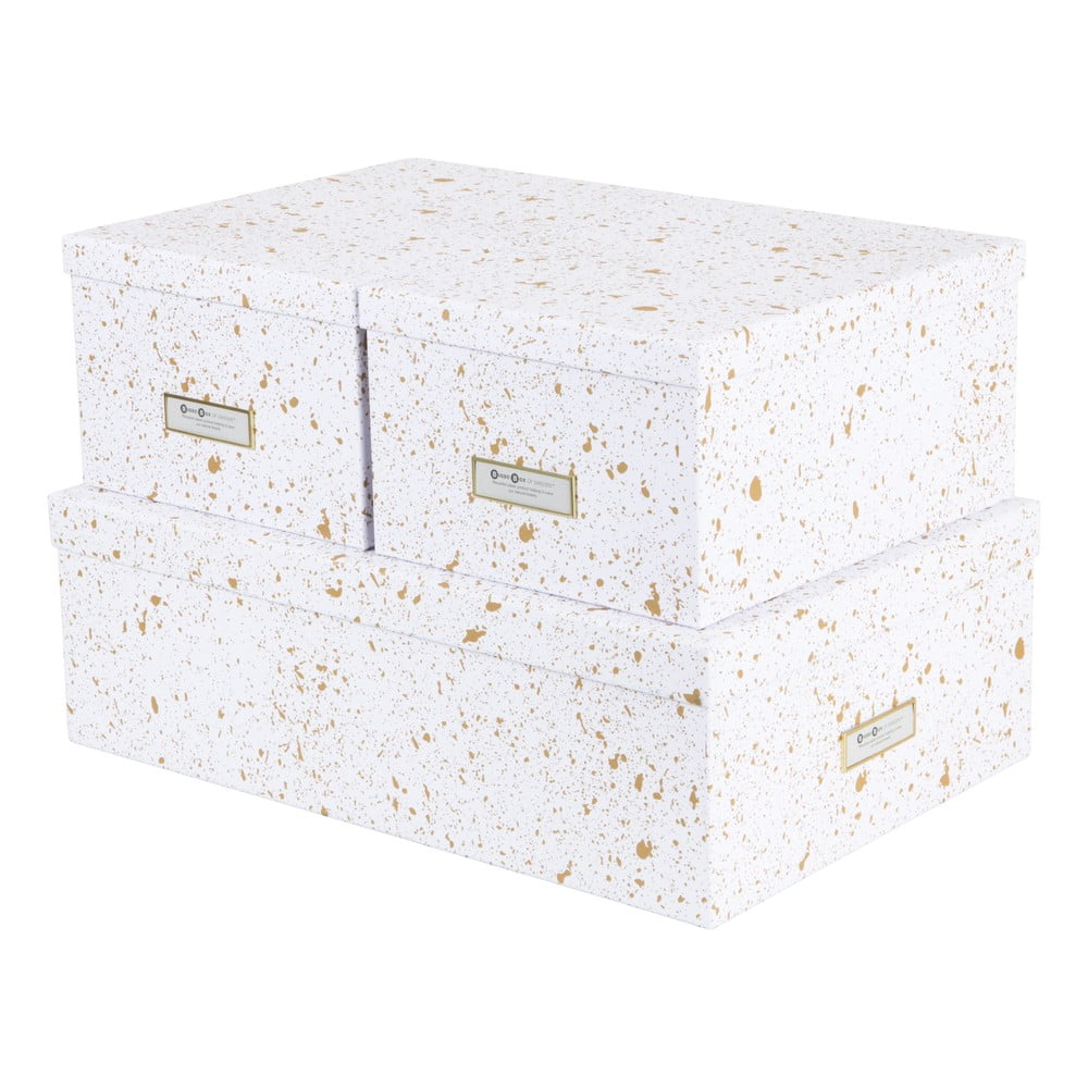 Set 3 cutii de depozitare Bigso Box of Sweden Inge, auriu-alb Bigso Box of Sweden imagine 2022