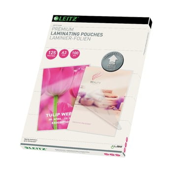 Set 100 folii pentru laminare leitz home office, a3, 125 microni