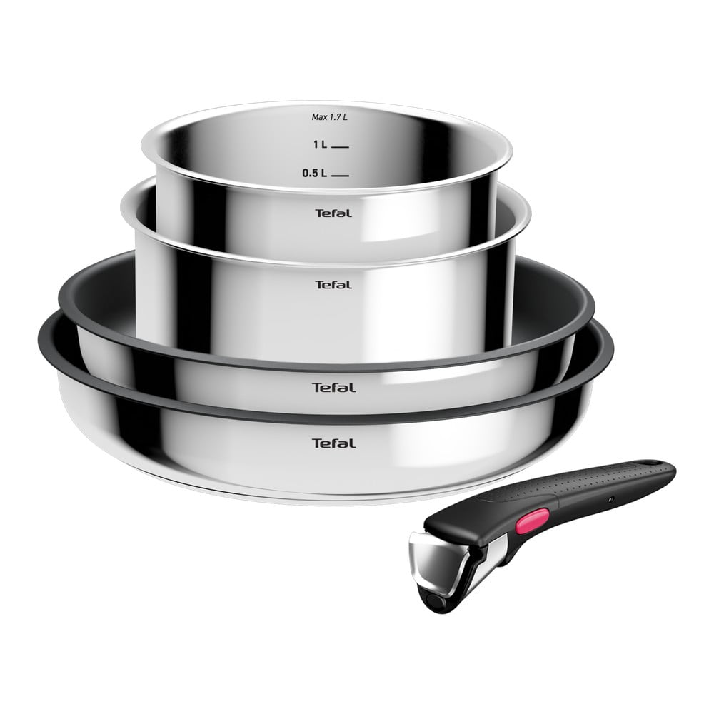 Set de vase pentru gătit 5 buc. din aluminiu INGENIO Cook Eat L881S504 – Tefal