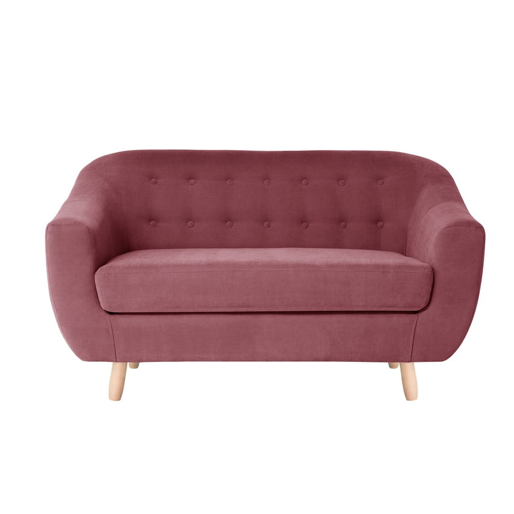 Canapea pentru 2 persoane Jalouse Maison Vicky, roșu roz