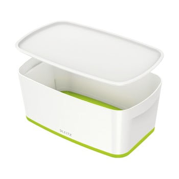 Cutie depozitare cu capac leitz office, volum 5 l, alb - verde