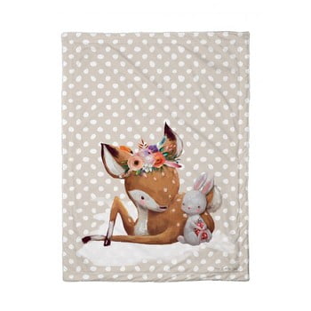 Pătură pentru bebeluș mr. little fox doe and her friend, 100 x 70 cm