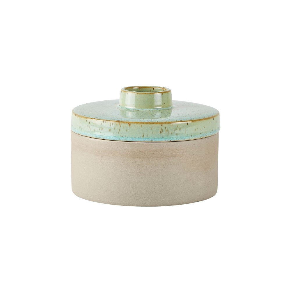 Vază din gresie ceramică cu capac Villa Collection Dusty, înălțime 10 cm bonami.ro