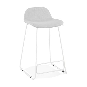 Scaun de bar cu picioare albe kokoon vancouver mini, înălțime 66 cm, gri deschis