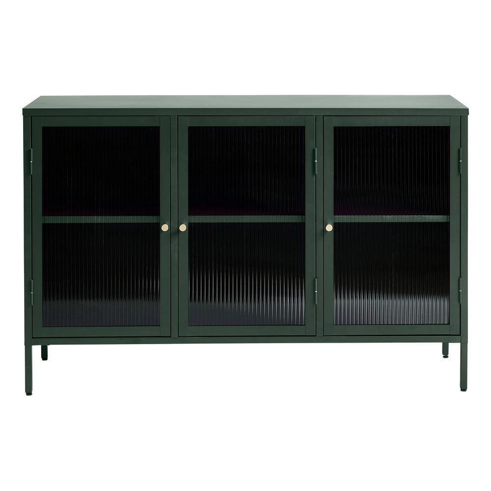 Vitrină din metal Unique Furniture Bronco, înălțime 85 cm, verde bonami.ro imagine 2022